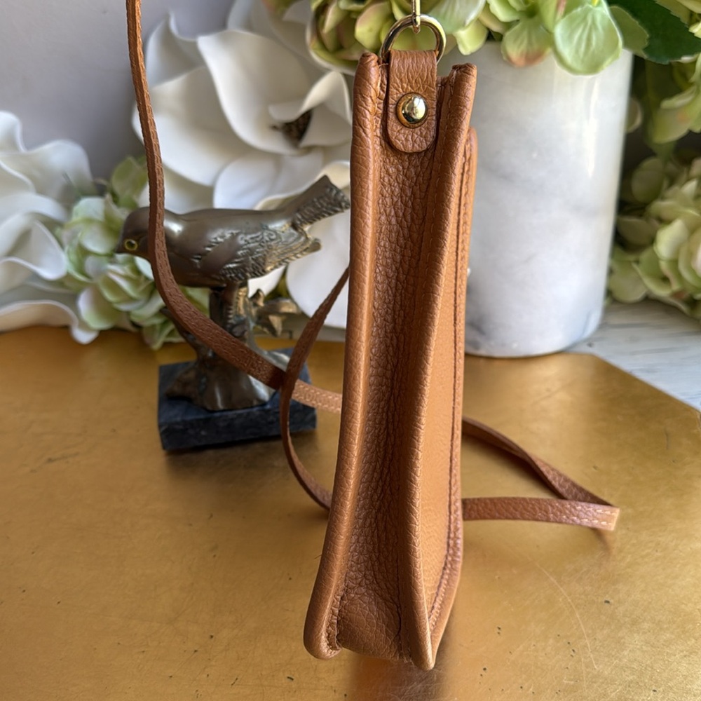 NWOT! Raffinato Borsetta Crossbody in Caramel Pebbled Leather - Picture 5 of 12